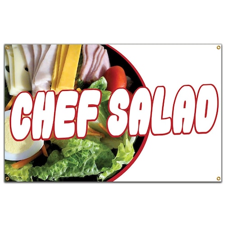 Chef Salad Banner Concession Stand Food Truck Single Sided